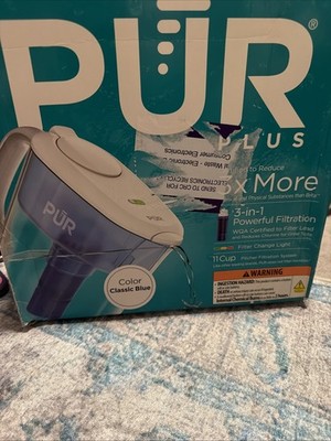 PUR Plus 11-Cup Water Filtration Pitcher  LED Light Filters Lead 