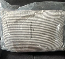 Casaluna Stripe King Pillow & Sham Euro Gray Linen Blend