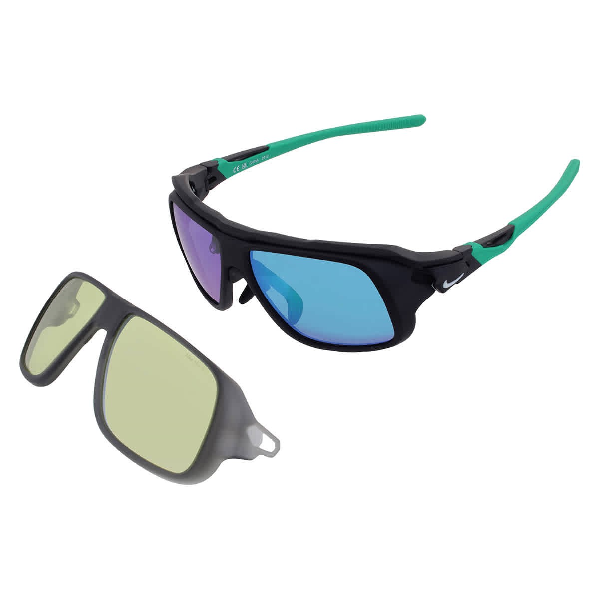 Nike Green Mirror/Low Lite Sport Men's Sunglasses NIKE FLYFREE SOAR EV24001 011 thumbnail 4