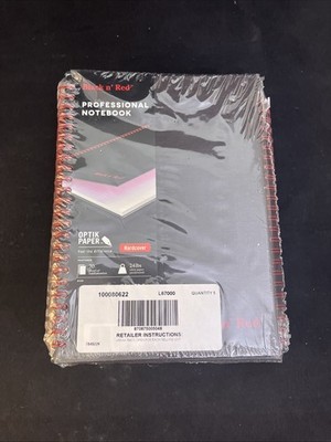 Black n' Red 5 3/8  x 8 1/4  Notebooks (Pack of 5) C67009, Poly Cover, Twin Wire
