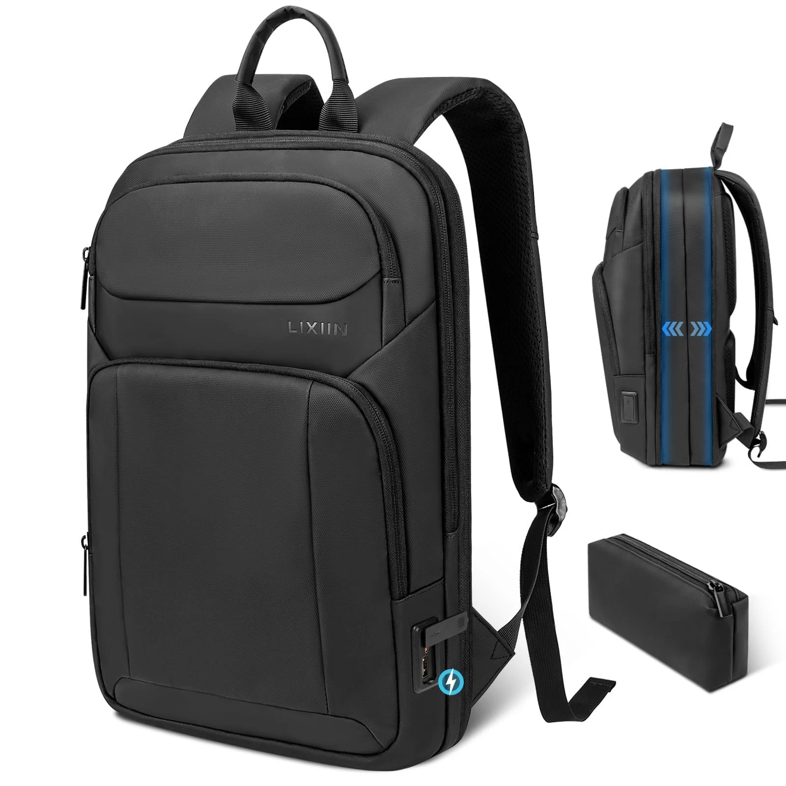 Travel Laptop Backpack Men Expandable Water Resistant Anti Theft USB Commute