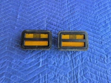 OEM 1971 Dodge Charger Superbee Amber Front Side Lamp Marker Set Lens Bezel NICE