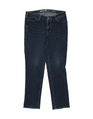 Eddie Bauer Damen leicht kurvig gerade Jeans US 10 Large W32 L28 blau PJ16