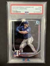 2025 Bowman Chrome Sapphire Wyatt Langford Black /10 PSA 10 POP 1