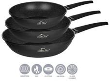 3-tlg Bratpfannen Induktion 20/24/28cm Pfanne Pfannenset Antihaft alle Herdarten