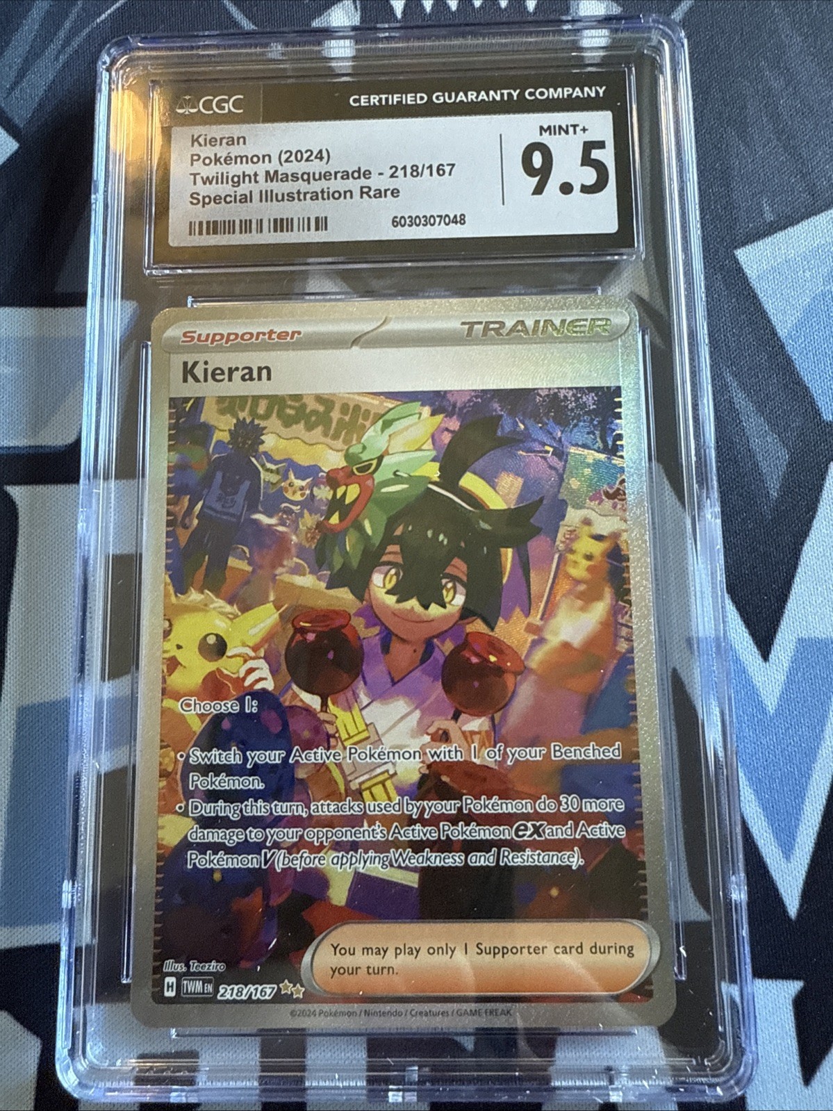 Pokémon Scarlet & Violet Twilight Masquerade Kieran 218/167 SIR CGC 9.5