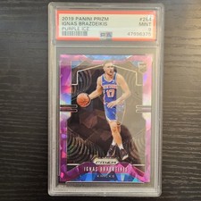 Ignas Brazdeikis 2019-20 Panini Prizm #284 Purple Ice Prizm #/149 PSA 9 RC