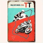 Vintage Isle of for Man 1962 TT Motorcycle Racing Tin Metal Signs Home Décor8x12