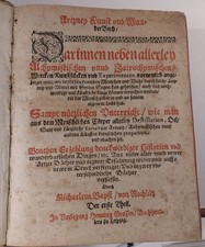 Occulta, Alchemie: Michael Babst, Artzney Kunst und Wunder Buch, Leipzig 1604