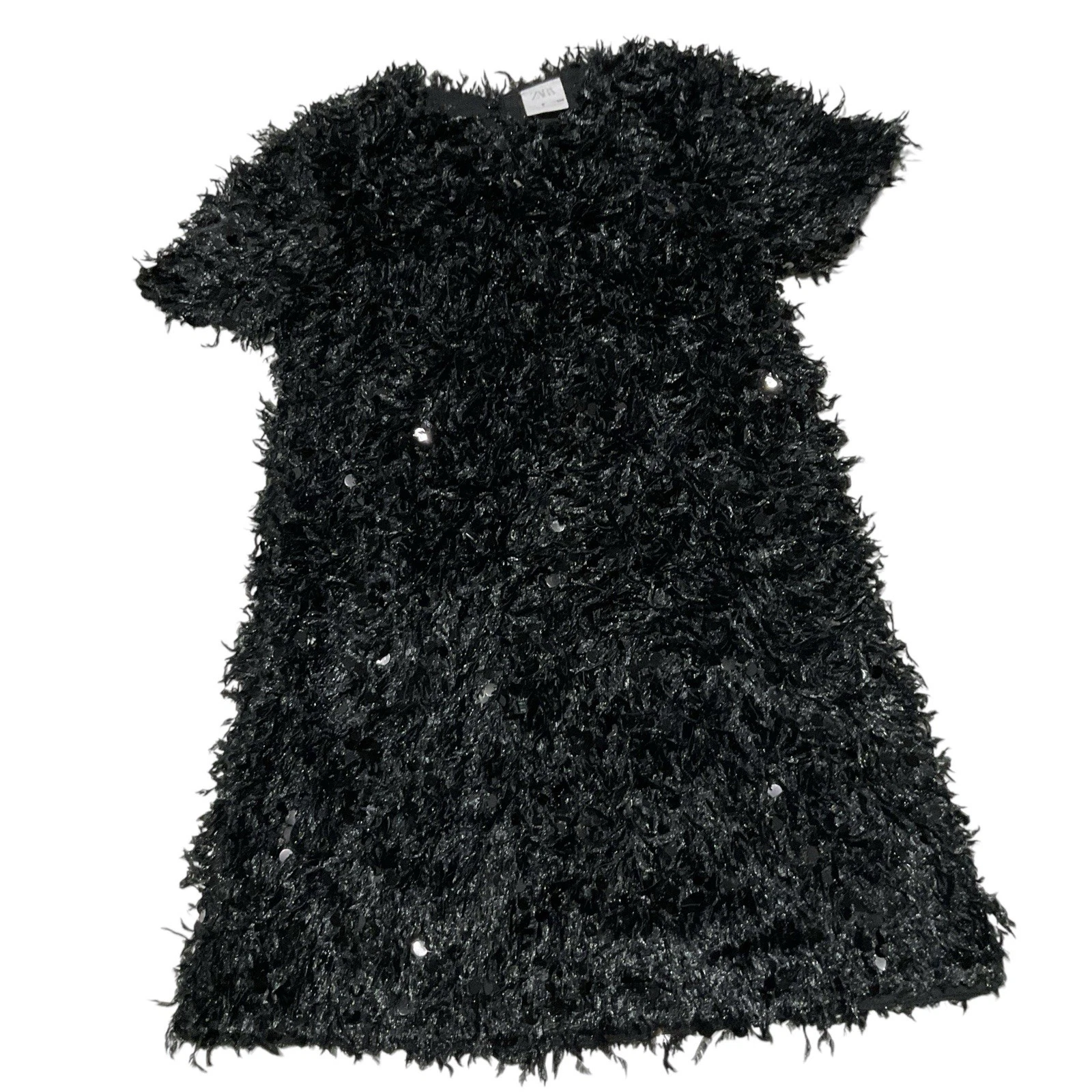 Zara Girl's Black Sequin Dress Size 9 party dress trendy
