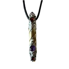 Artisan Signed Wand Pendulum Crystal Gemstone Healing Dowsing Divination Reiki