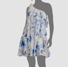 Ralph Lauren Women's White One-Shoulder A-Line Dress Size 12