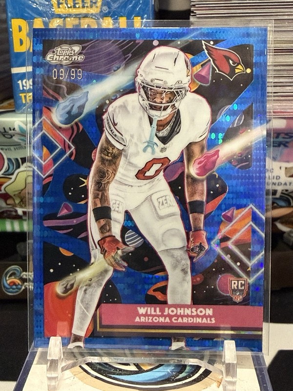 Topps Chrome Cosmic Blue / 99 Will Johnson Arizona Cardinals NFL Football RC TZ