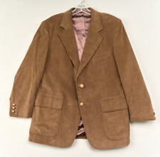 Vintage Mens Brown Corduroy Cotton Sport Coat...