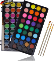 Artecho Aquarellfarben 48 Farben Mit 3 Pinsel Und 1 Palette, Tragbar Und Einfach