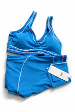 ALO Blue Women's Yoga Set Heart Throb Bra  Leggings New