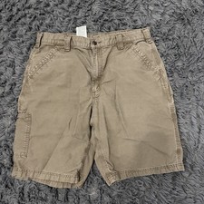 VTG Carhartt B147 LBR Men Canvas Carpenter Shorts 34 Light Brown Original Fit