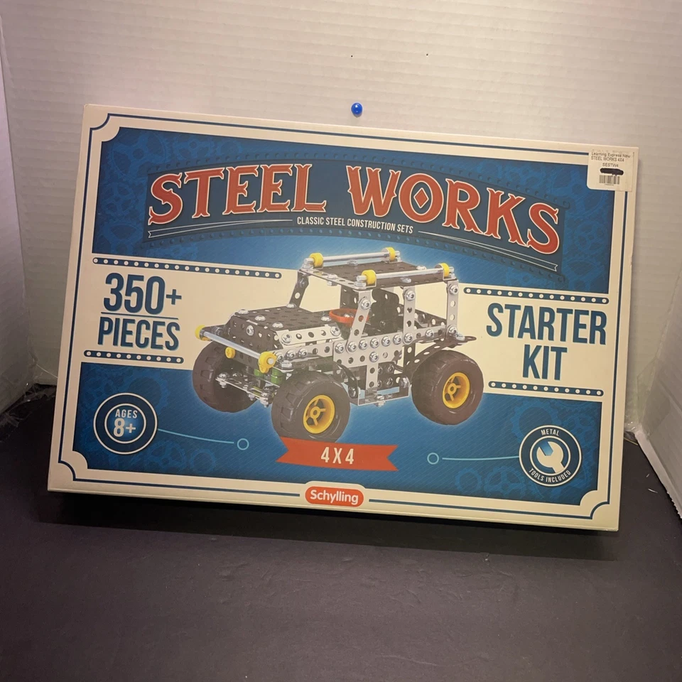 Schylling Steel Works Classic Steel Construction 4 x 4 Starter Set 350 Pieces - Image 4 of 4