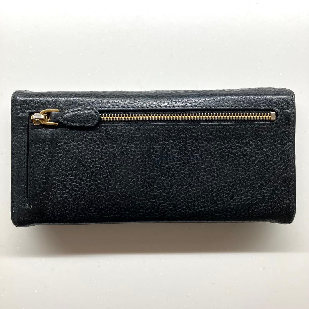 PRADA Saffiano Leather Long Bifold Wallet Purse Black Nero 7.3x3.5" Authentic thumbnail 2