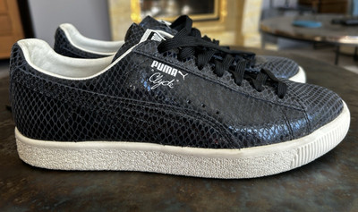PUMA Clyde Leder Sneaker 38,5 UK 5,5 Zustand SEHR GUT Anthrazit Lack/Wild Leder