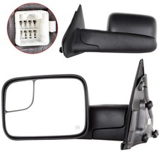 Power Heated Tow Mirrors Pair Flip Up For 2002-2008 Dodge Ram 1500 3.7 3.9 4.7l Power Heated Tow Mirrors Pair Flip Up For 2002-2008 Dodge Ram 1500 3.7 3.9 4.7l