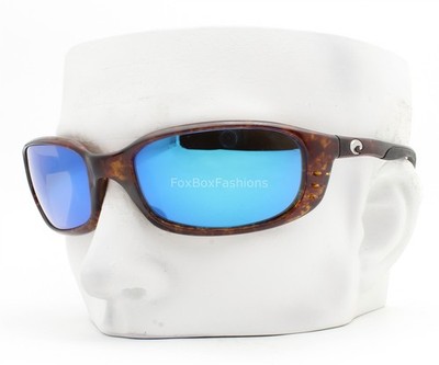 Costa Del Mar Brine Sunglasses Shiny Brown Tortoise Blue 580G Glass Lens w/case