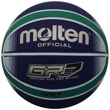 Premium Rubber Basketball, Blue/Green, Official Size 7