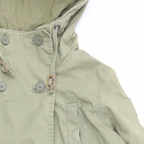 SuperDry Women's Green Military Jacket M Cotton Hooded Canvas - Picture 8 of 12
