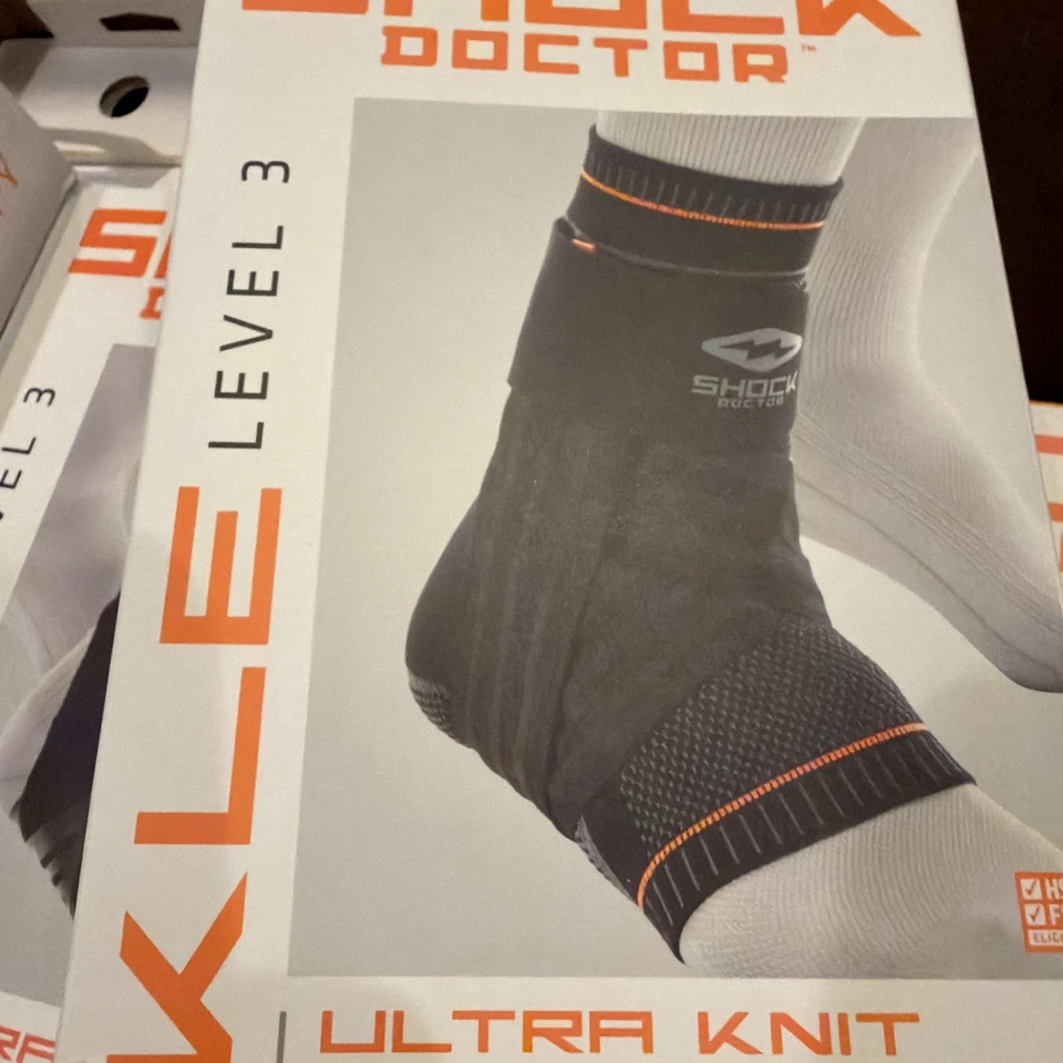 Shock Doctor ultra net ankle, brace W/stay & figure 6strap Level 3 Size m 8.5-9 - Image 4 of 4