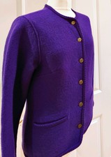 Pretty Violet Purple Boiled Wool Geiger Jacket Size 36 Uk 10 Immaculate Gb