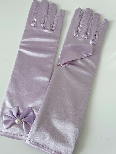 Flower Girl Children Kids Party Costume Princess Arm Satin medium Long Gloves - Picture 16 of 29