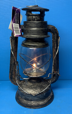Vintage Style Hanging Lantern Battery Operated Rustic Lot Of 2 NIB