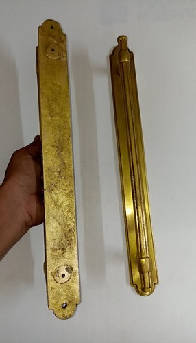 Victorian Theme Heavy Door Handle Pair Brass 15.5" Inches Long Door Puller AJ268 - Picture 8 of 11
