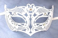 White Rhinestone Crystal Venetian Metal Mask Glitter Boy Men