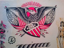 ACE HARLYN - LEGENDARY TATTOO PIONEER ORIGINAL mid-1900s VINTAGE FLASH SHEET