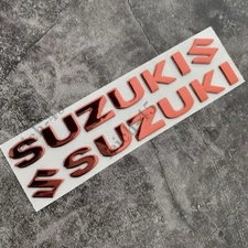 red motorcycle fuel gas tank emblem decals bike body badge stickers for Suzuki