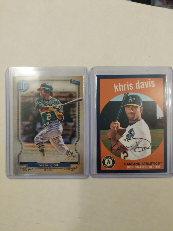 2019 Topps Museum Khris Davis Auto Relic #/199 & 2 big bonus cards #/175 Look! - Image 4 of 4