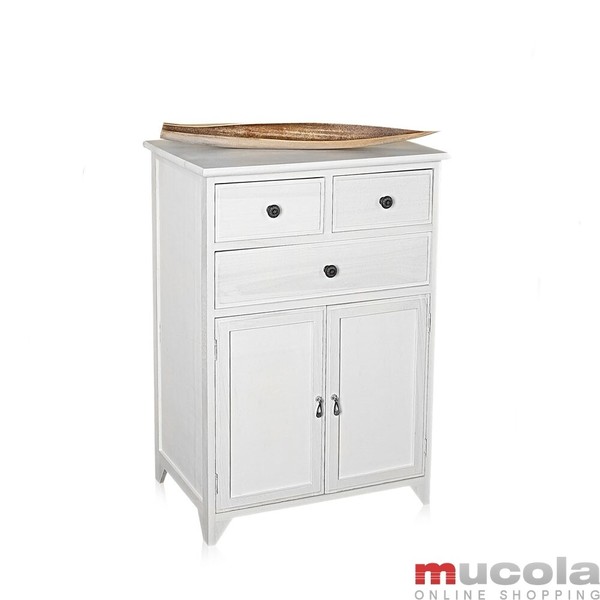 Kommode Schrank Regal Sideboard Weiß Shabby Chic Holz Beistellschrank Anrichte-image