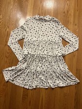 Nasty Gal Cream Black Polka Dot Tiered Mini Dress Tunic 8
