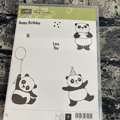 Stampin' Up! PARTY PANDAS 7 Piece Stamp Set 147221 Sale A Bration
