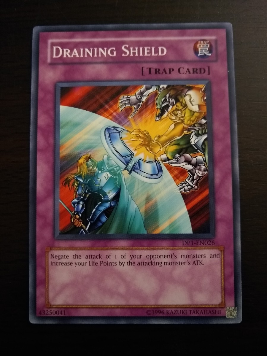 YU-GI-OH! Draining Shield. DP1-EN026. Common Trap Card. TCG CCG Yugioh YU-GI-OH! Draining Shield. DP1-EN026. Common Trap Card. TCG CCG Yugioh