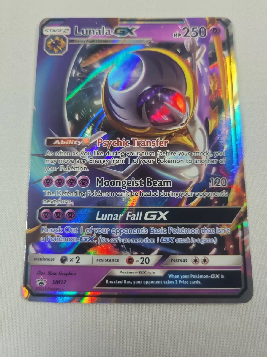 Lunala GX SM17 Pokémon Card Black Star Promo Holo Promo Two Cards