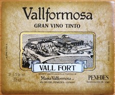 etiquetas vinos ESPAÑA VALL FORT VALLFORMOSA Gran Vino Tinto  wine labels