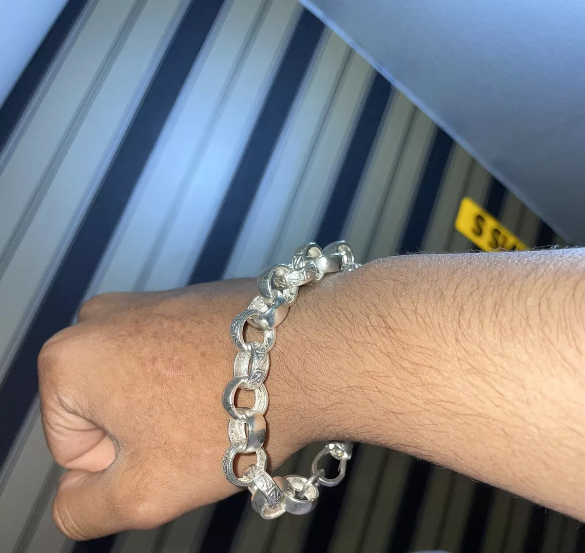 Mens belcher bracelet silver sale
