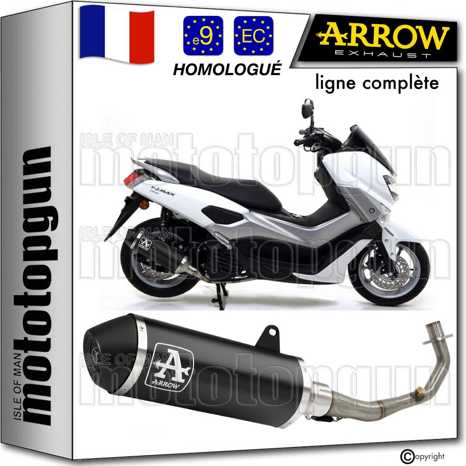 Ligne complete open noir urban arrow compatible scooter yamaha nmax n-max 155 2019