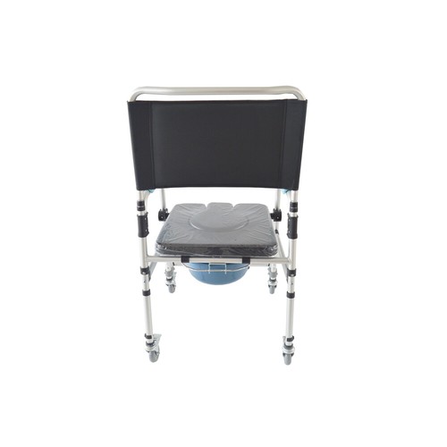 Mobile Transport Commode Toilet Bathing WheelChair for Elderly Pregnant Foldable - Picture 5 of 11