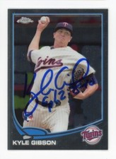 SIGNED BASEBALL CARD AUTO TOPPS CHROME 2013 KYLE GIBSON MINNESOTA TWINS #MB-38