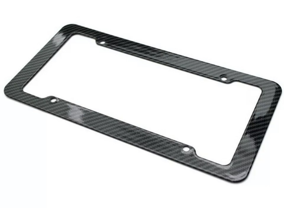 2PCS Copy Real Carbon Fiber License Plate Frame Tag Cover Front & Rear Screw Cap - Foto 12