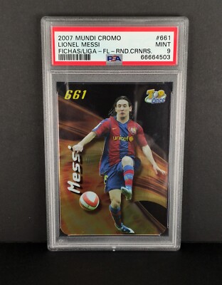 2007 Mundi Cromo Lionel Messi PSA8(メッシ) 2007 Mundi Cromo Fichas De La Liga Round Corners Lionel