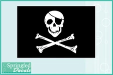 JOLLY ROGER Pirate Flag #2 Vinyl Decal Skull & Crossbones Sticker CUSTOM SIZES